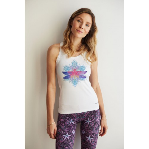 Bright Boho Top Dragonfly White Rozmiar M